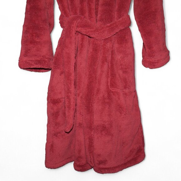 Ugg Men's Hooded Robe Pockets Red Men's Size M/L Luxurious Plush NWT - Picture 5 of 10